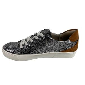 Leather Morrison Sneakers in Silver Crackle
